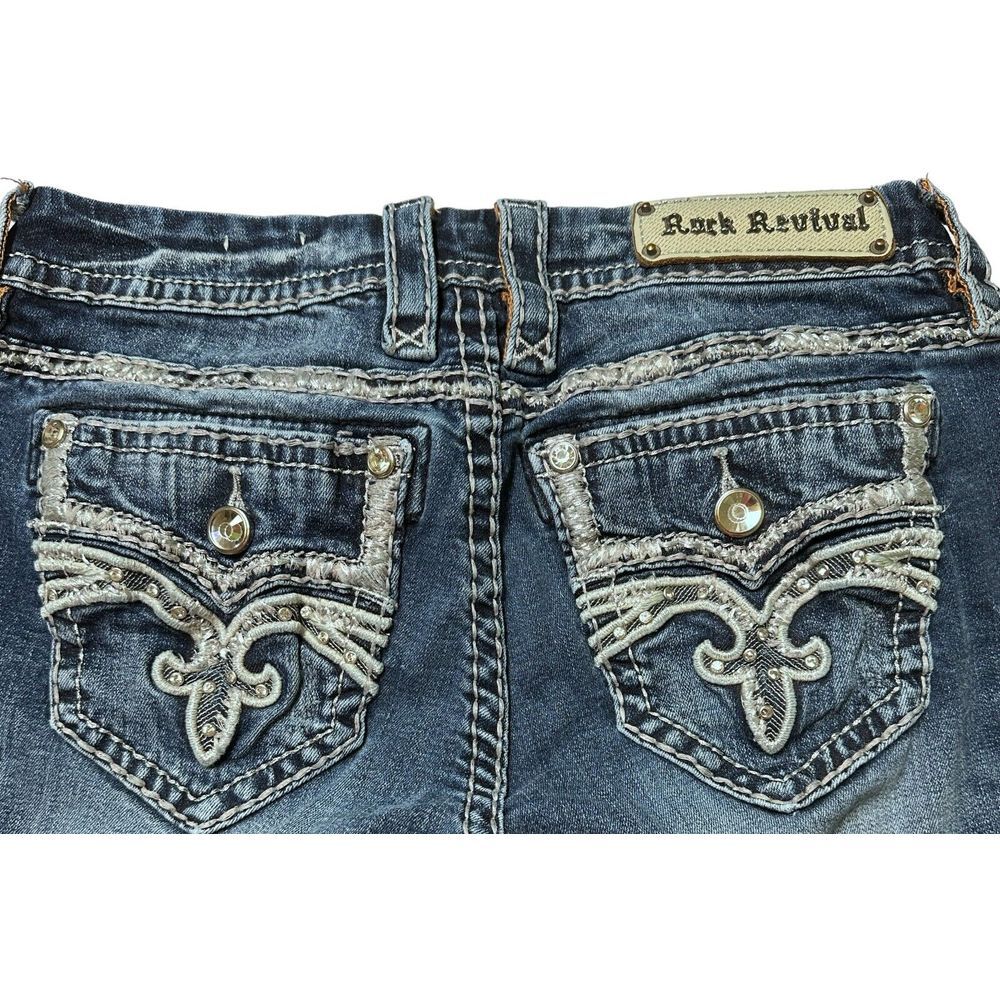 Rock Revival Easy Capri Ruella Women's 27 Thick Thread Embellishments Embroidery